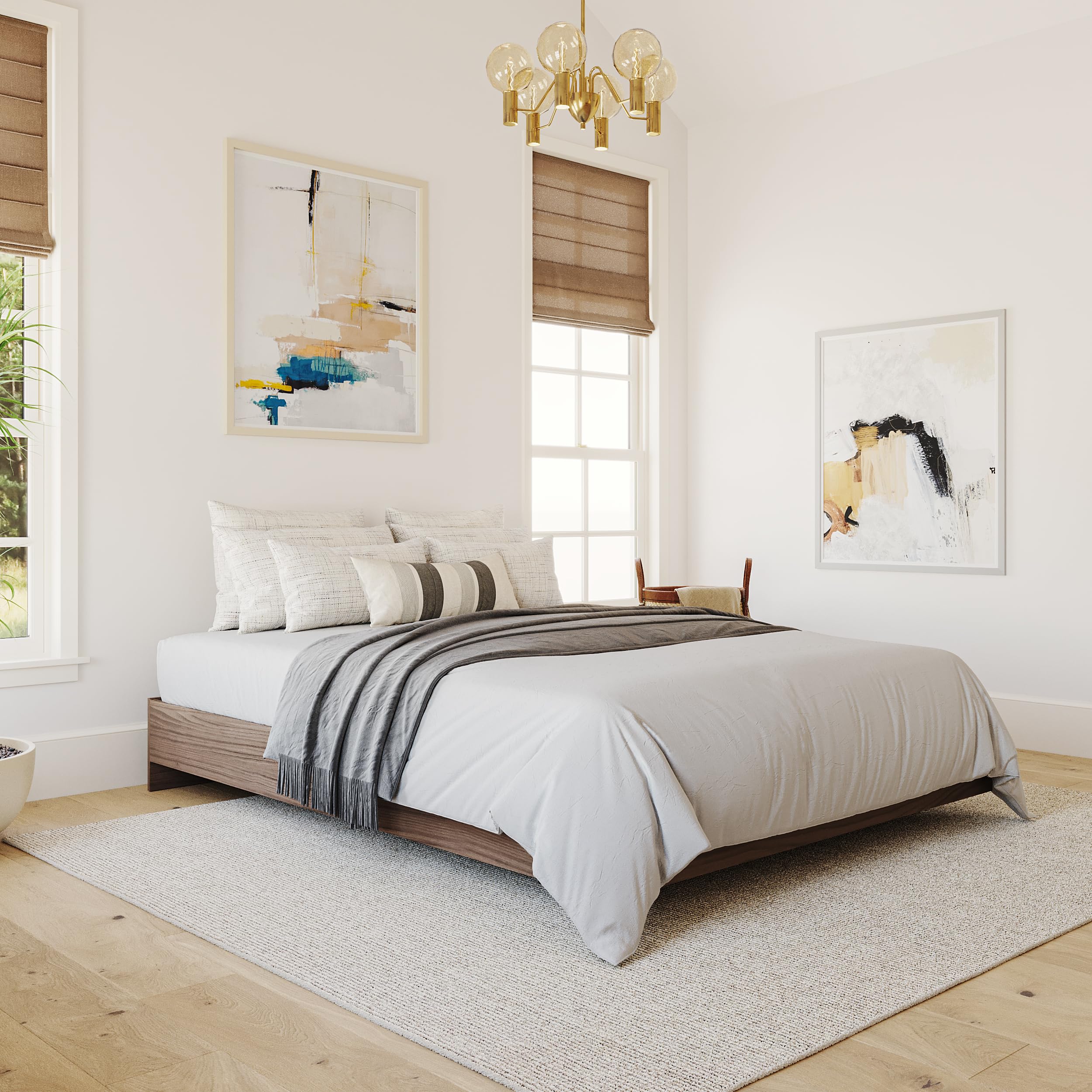 Amazon.com: Nexera Alibi Queen Size Platform Bed, Walnut : Home